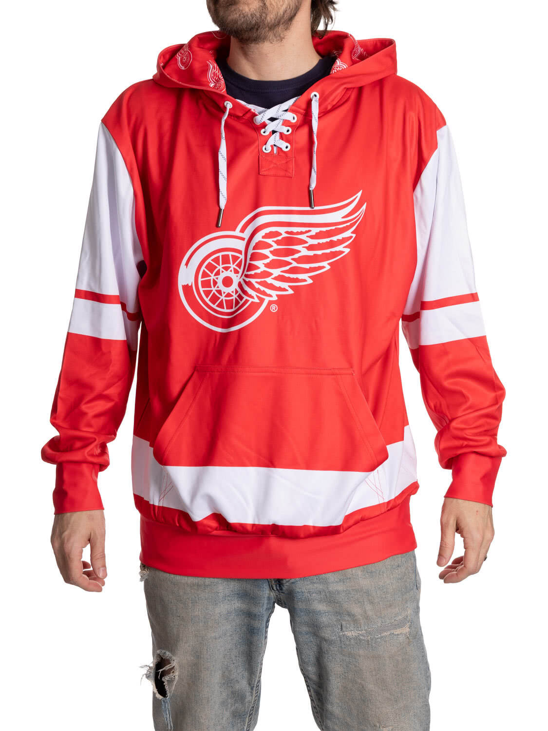 Detroit Red Wings Hockey Lace Hoodie - Shopthatapp.ca