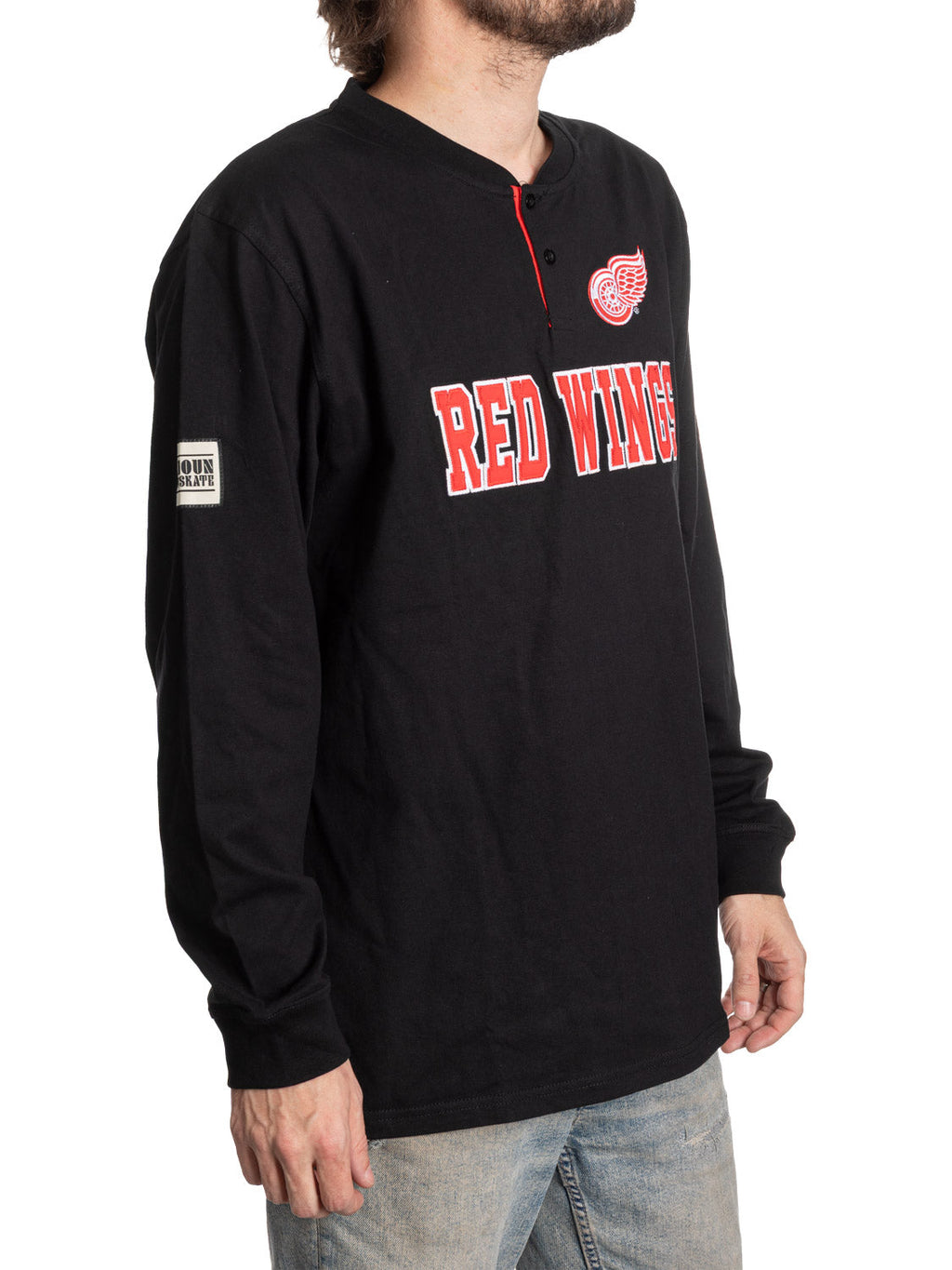 NHL Detroit Red Wings Long Sleeve Henley - Shopthatapp.ca