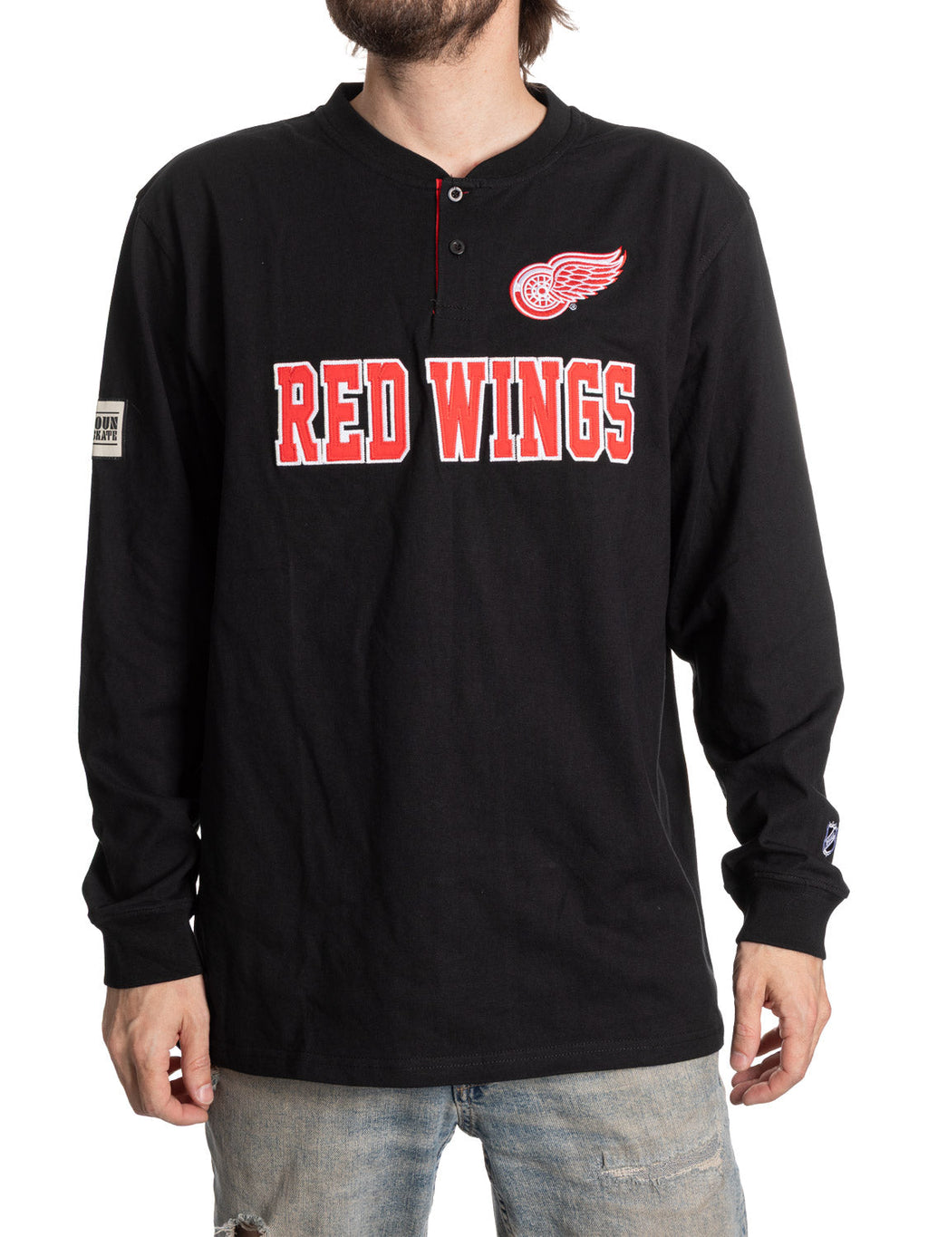 NHL Detroit Red Wings Long Sleeve Henley - Shopthatapp.ca