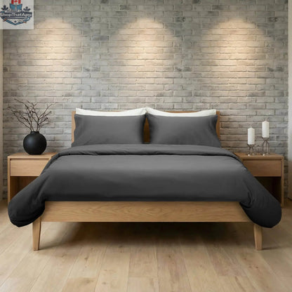 Skylark+Owl Canada sateen pillowcase in slate, soft and luxurious fabric with refined finish for spa-quality comfort.