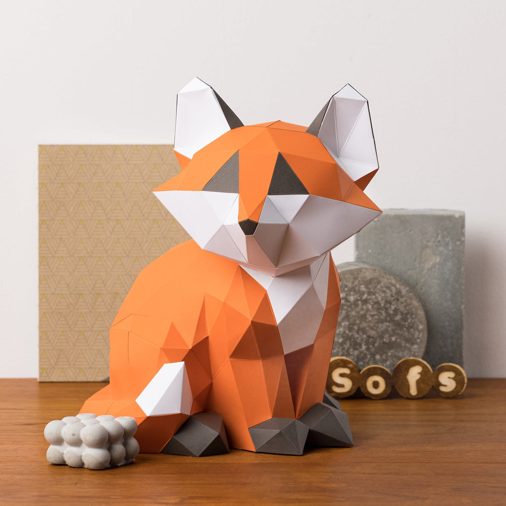 DIY Baby Fox 3D Origami paper model Kit - Www.Shopthatapp.ca