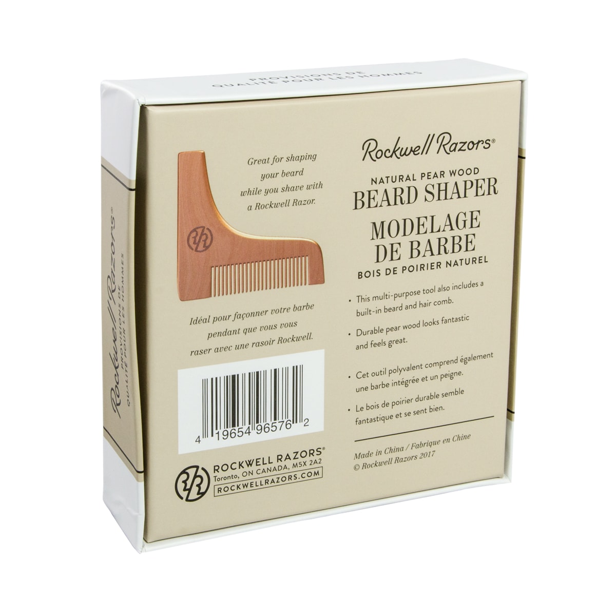 Rockwell Razors Natural Beard Shaper in Pear Wood (Case Pack of 4)
