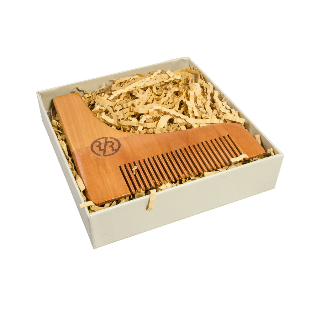 Rockwell Beard Shaper Comb in Natural Pear Wood for Perfect Grooming
