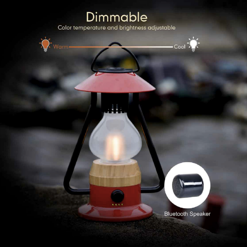 TRU De-LIGHT ROMANTICO LED All-in-One Lamp, Rechargeable, Bluetooth Music Speaker - FIRE RED / YELLOW / AUQA BLUE / GREEN / BLACK - Www.Shopthatapp.ca