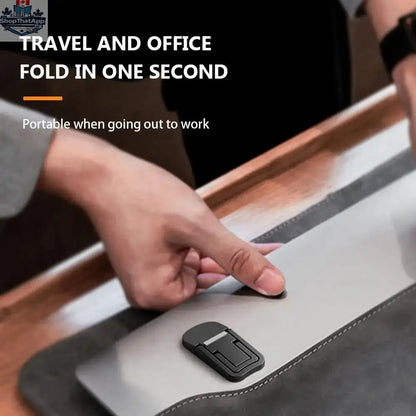 2PCS Mini Foldable Laptop Stand, Zinc Alloy Invisible Notebook Riser, Adjustable Angle Self-Adhesive Keyboard Lift for Desk - Shopthatapp.ca