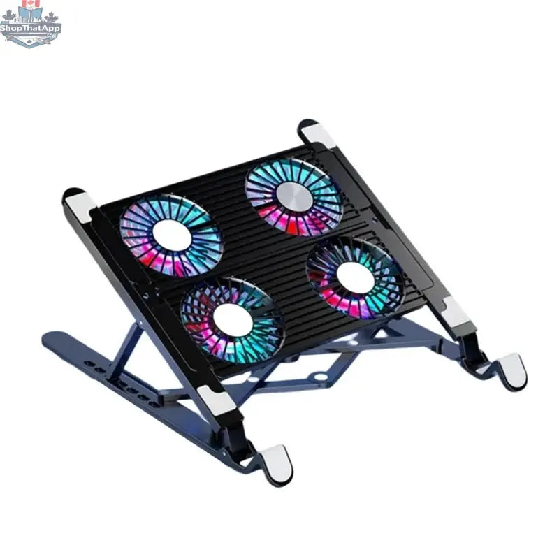 Foldable Laptop Cooling Pad with 4 Fans — Adjustable Notebook Stand for 13–17.3 Inch - Shopthatapp.ca