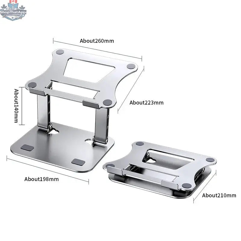 Laptop Stand Adjustable Aluminum Alloy Notebook Tablet Stand Up to 17 Inch Laptop Portable Fold Holder Cooling Bracket Support - Shopthatapp.ca