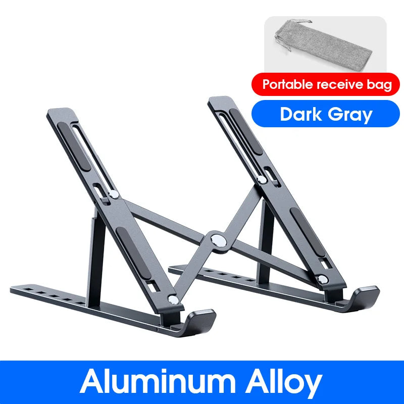 YYLM Aluminum Laptop Stand — Portable Foldable Cooling Riser for MacBook & Notebooks