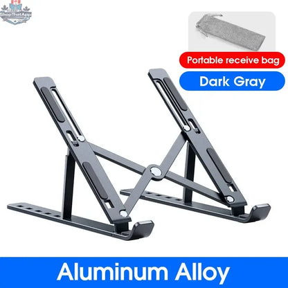 YYLM Aluminum Laptop Stand — Portable Foldable Cooling Riser for MacBook & Notebooks - Shopthatapp.ca