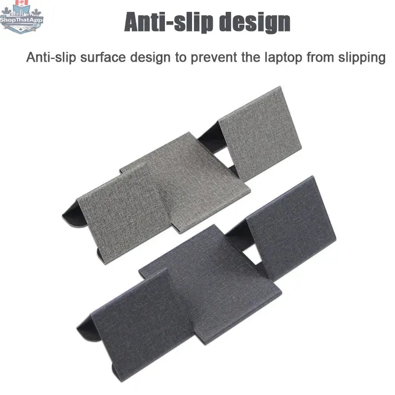 Portable Laptop Holder Desk Folding Desk Support PU Leather Stand Laptop Expansion Cooling Laptop Adjustable Stand Rack Bracket - Shopthatapp.ca