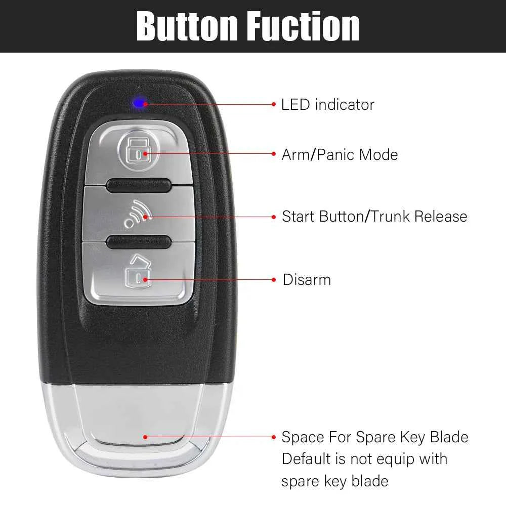Car Start Stop Keyless Entry System Remote Start Kit Smartphone Control Universal One-button Start Push Systems