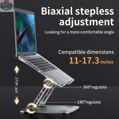 Laptop Stand Adjustable Aluminum Alloy Notebook Tablet Stand Up to 17 Inch Laptop Portable Fold Holder Cooling Bracket Support - Shopthatapp.ca