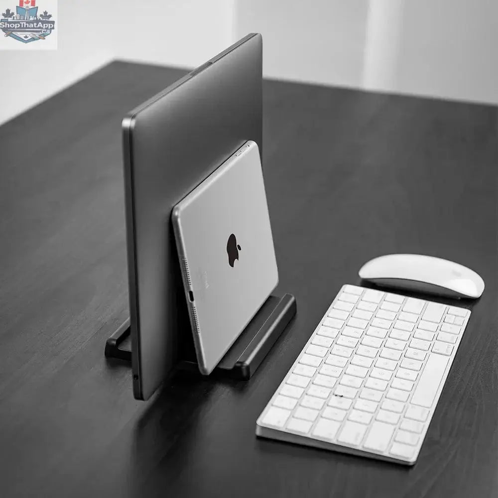 Vertical Laptop Stand Plastic Portable Macbook/Tablet/Phone Holder Adjustable Desktop Notebook Dock Space Save Accessory-Vaydeer - Shopthatapp.ca