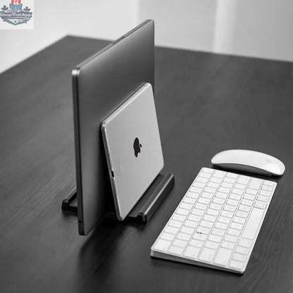 Vertical Laptop Stand Plastic Portable Macbook/Tablet/Phone Holder Adjustable Desktop Notebook Dock Space Save Accessory-Vaydeer - Shopthatapp.ca