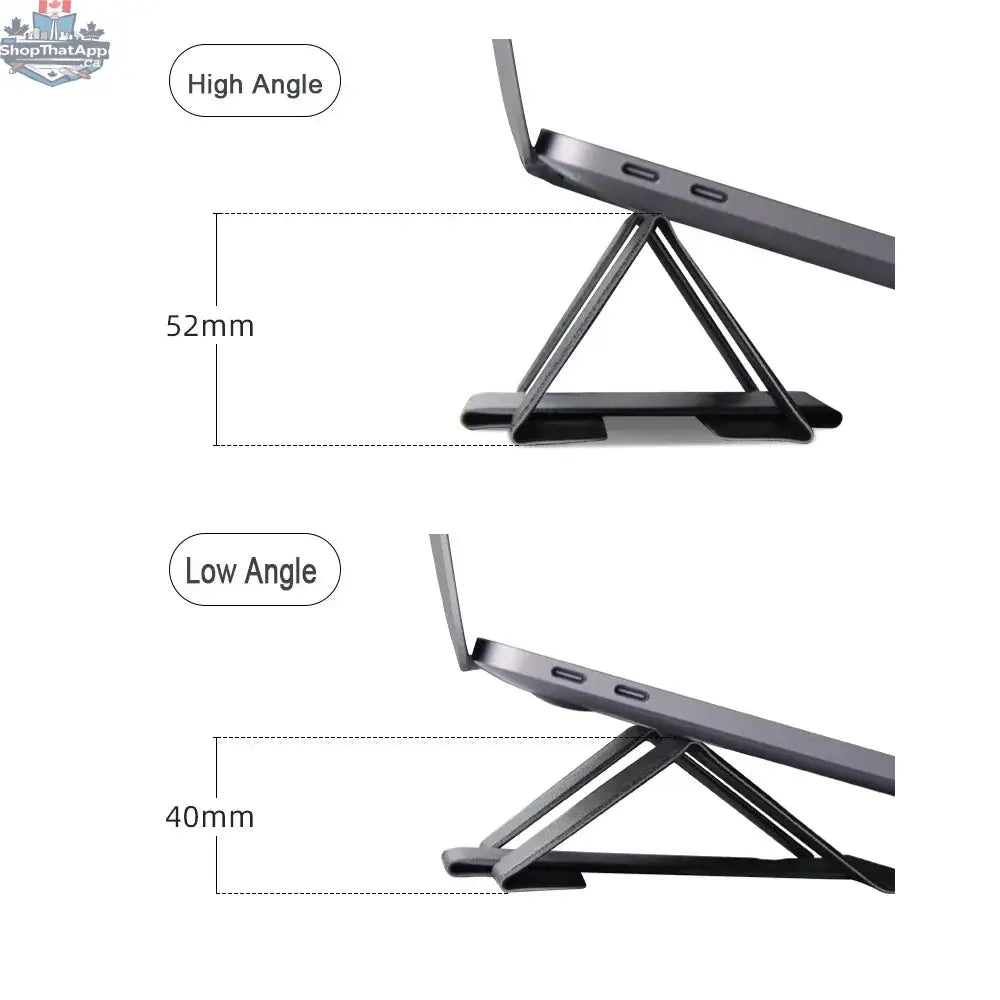 Portable Laptop Holder Desk Folding Desk Support PU Leather Stand Laptop Expansion Cooling Laptop Adjustable Stand Rack Bracket - Shopthatapp.ca