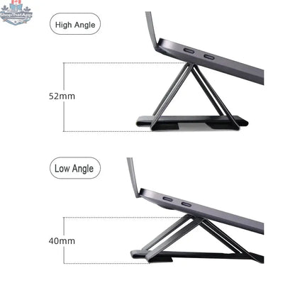Portable Laptop Holder Desk Folding Desk Support PU Leather Stand Laptop Expansion Cooling Laptop Adjustable Stand Rack Bracket - Shopthatapp.ca