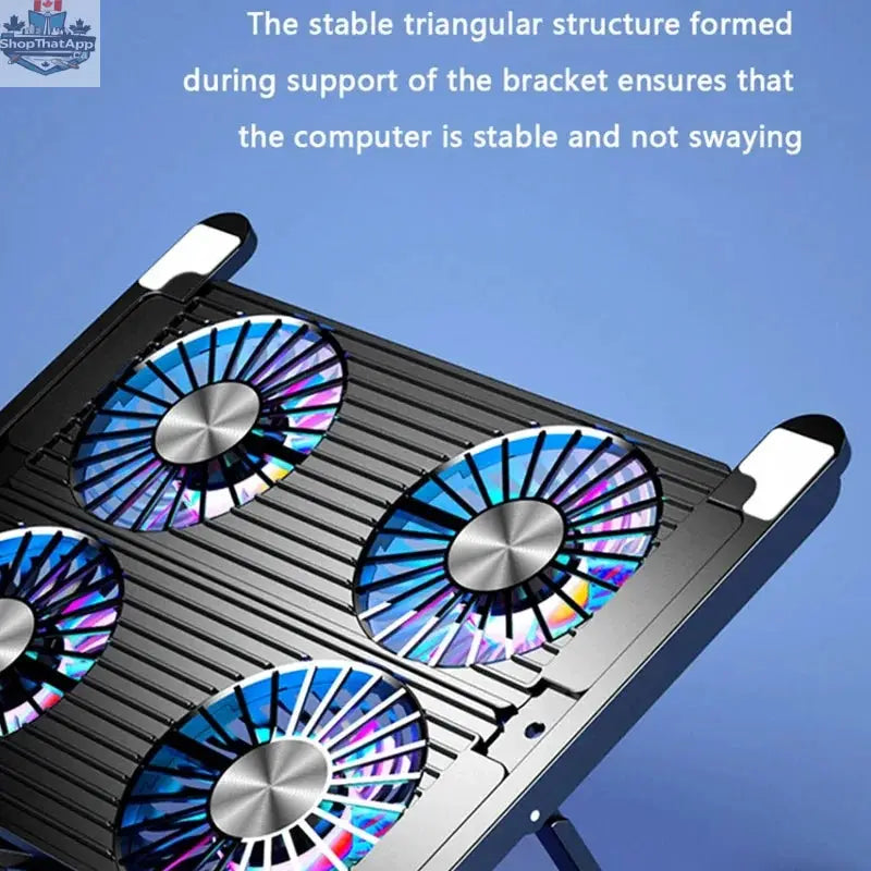 Foldable Laptop Cooling Pad with 4 Fans — Portable Stand for 13–17.3 Inch Laptops - Shopthatapp.ca