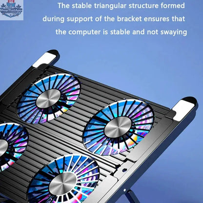 Foldable Laptop Cooling Pad with 4 Fans — Portable Stand for 13–17.3 Inch Laptops - Shopthatapp.ca