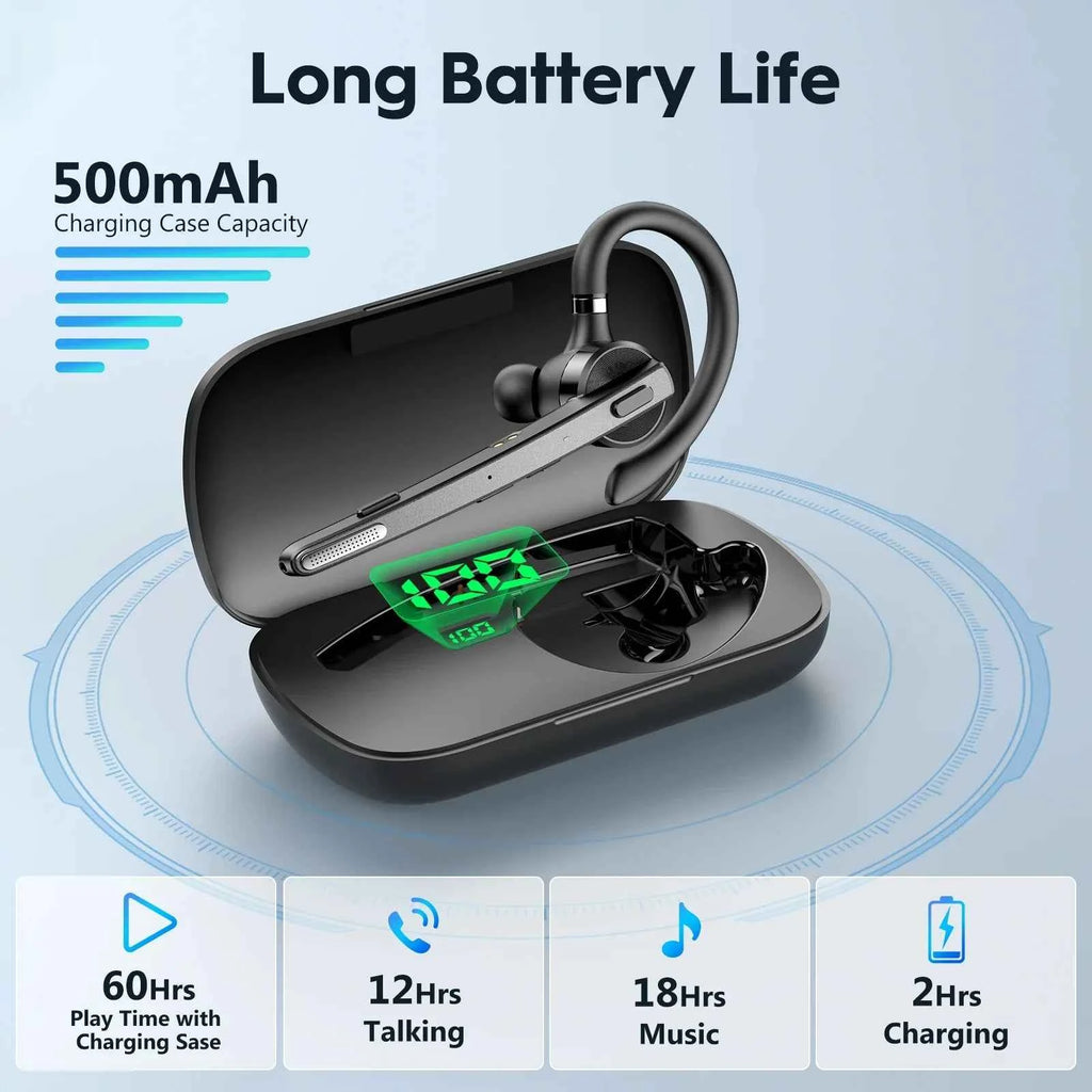 M53 Wireless Bluetooth 5.1 Headset Driving Earpiece Headphone with Dual-Mic CVC8.0 Noise Cancelling