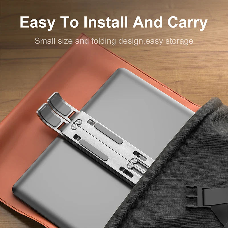 Aluminum Alloy Laptop Stand — Adjustable, Foldable & Non-Slip Cooling Holder
