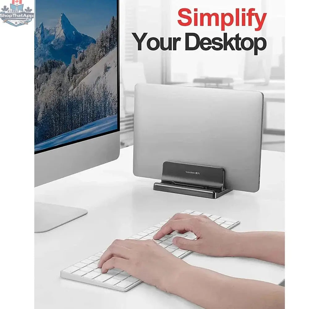 Vertical Laptop Stand Plastic Portable Macbook/Tablet/Phone Holder Adjustable Desktop Notebook Dock Space Save Accessory-Vaydeer - Shopthatapp.ca