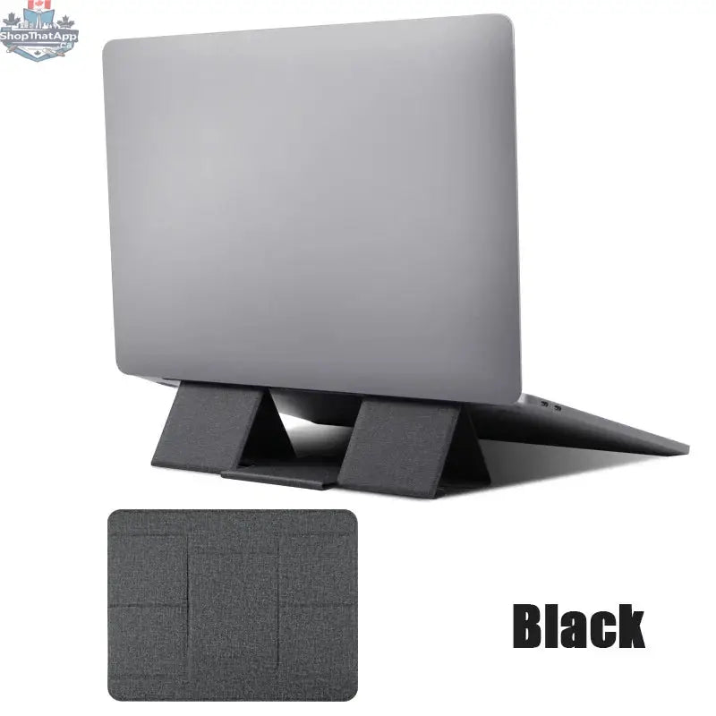 Portable Laptop Holder Desk Folding Desk Support PU Leather Stand Laptop Expansion Cooling Laptop Adjustable Stand Rack Bracket - Shopthatapp.ca