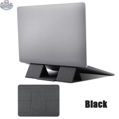 Portable Laptop Holder Desk Folding Desk Support PU Leather Stand Laptop Expansion Cooling Laptop Adjustable Stand Rack Bracket - Shopthatapp.ca