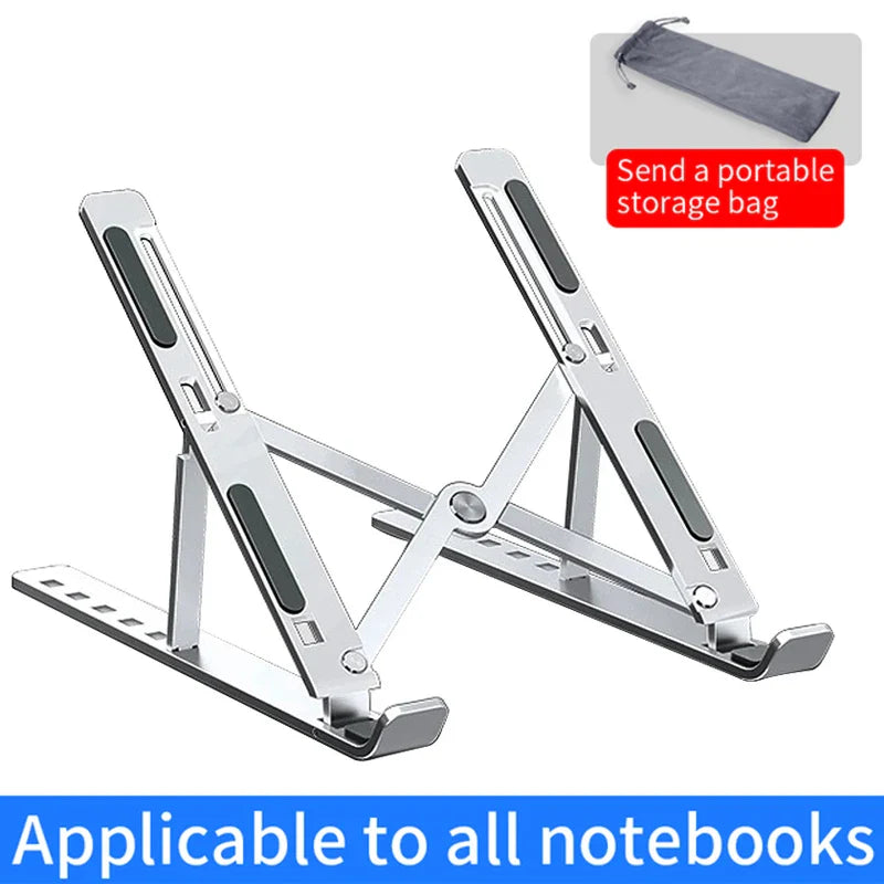 Aluminum Alloy Laptop Stand — Adjustable, Foldable & Non-Slip Cooling Holder