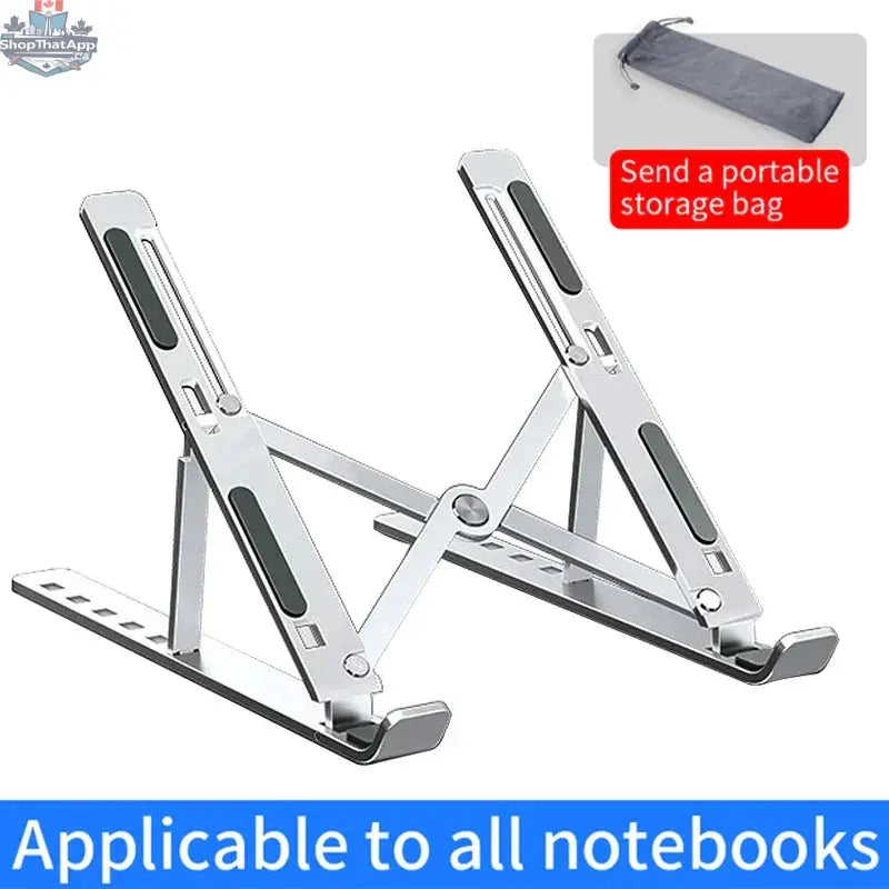 Aluminum Alloy Laptop Stand — Adjustable, Foldable & Non-Slip Cooling Holder - Shopthatapp.ca