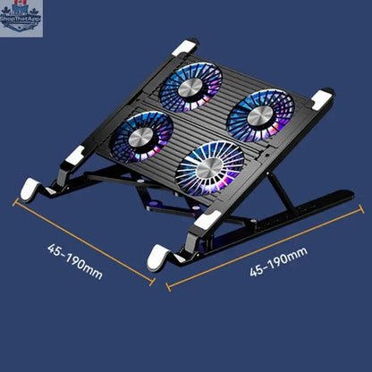 Foldable Laptop Cooling Pad with 4 Fans — Portable Stand for 13–17.3 Inch Laptops - Shopthatapp.ca