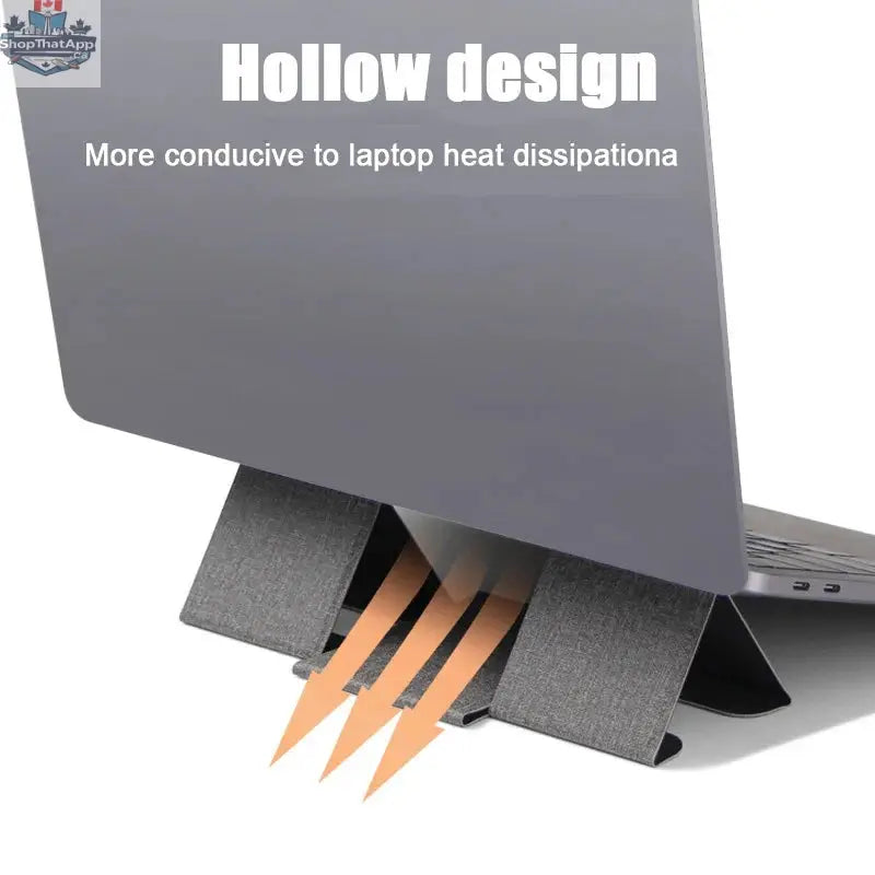 Portable Laptop Holder Desk Folding Desk Support PU Leather Stand Laptop Expansion Cooling Laptop Adjustable Stand Rack Bracket - Shopthatapp.ca