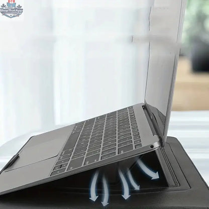Dormin Leather Laptop Sleeve 13.3'15.6' with Adjustable Ergonomic Stand Non Magnetic Velcro Design Portable Case for Mac Dell HP - Shopthatapp.ca