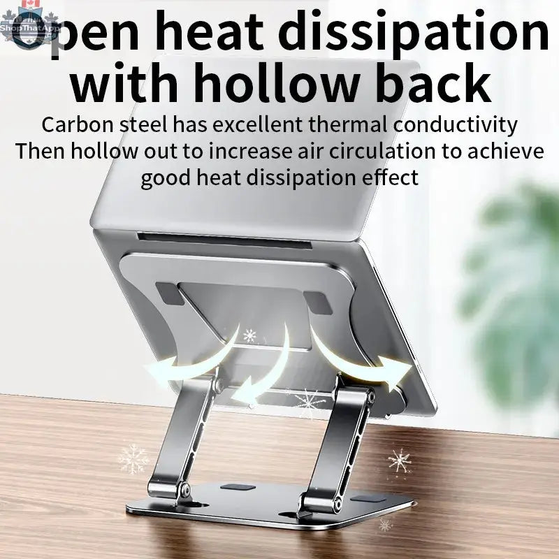 Laptop Stand Adjustable Aluminum Alloy Notebook Tablet Stand Up to 17 Inch Laptop Portable Fold Holder Cooling Bracket Support - Shopthatapp.ca