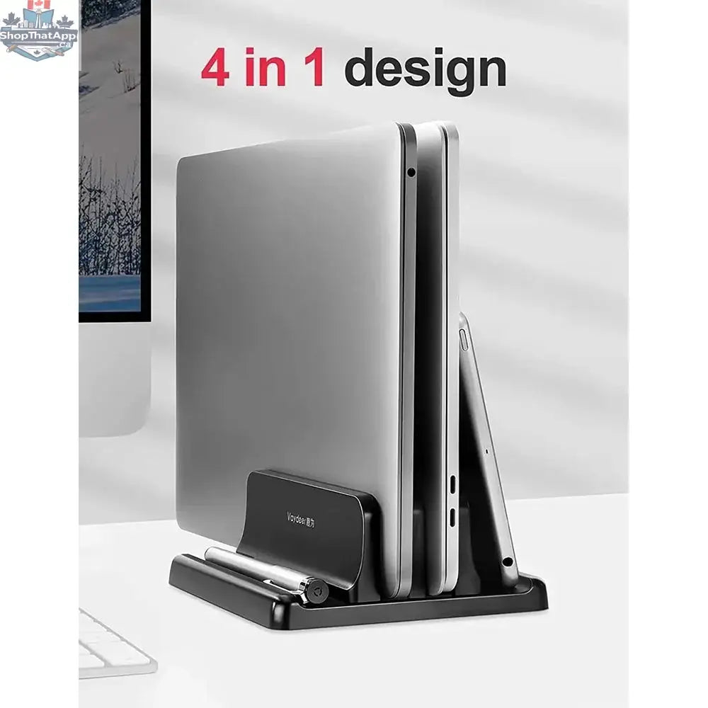 Vertical Laptop Stand Plastic Portable Macbook/Tablet/Phone Holder Adjustable Desktop Notebook Dock Space Save Accessory-Vaydeer - Shopthatapp.ca