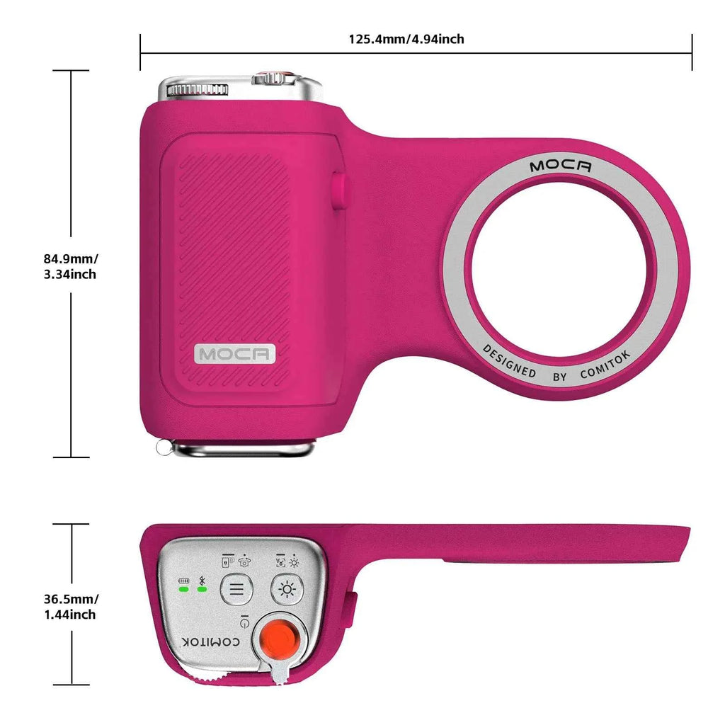 COMITOK MOCA iPhone Shooting Grip,Detachable rechargeable Bluetooth remote,DSLR Shutter/Focus Lock+Optional Fill Light/Mirror