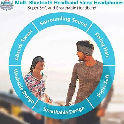 777tech Bluetooth sleep eye mask headphones with soft elastic headband and built-in music earphones for comfortable sleep and relaxation