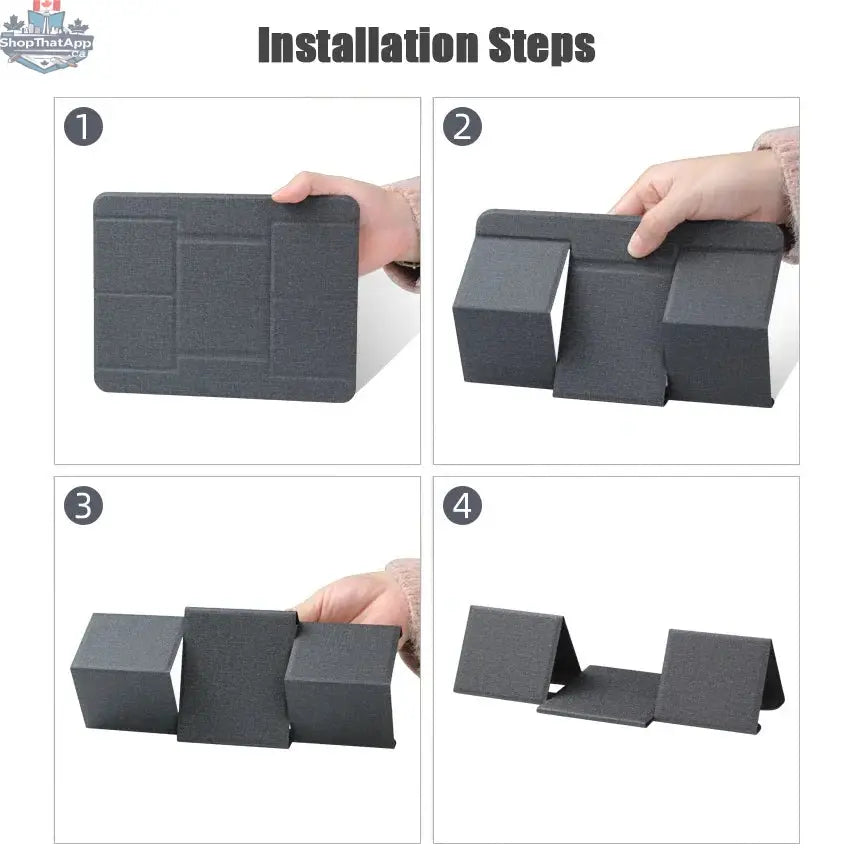 Portable Laptop Holder Desk Folding Desk Support PU Leather Stand Laptop Expansion Cooling Laptop Adjustable Stand Rack Bracket - Shopthatapp.ca