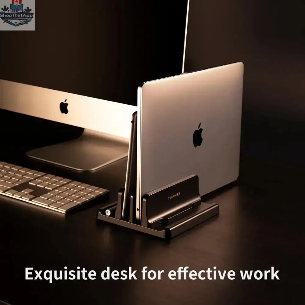 Vertical Laptop Stand Plastic Portable Macbook/Tablet/Phone Holder Adjustable Desktop Notebook Dock Space Save Accessory-Vaydeer - Shopthatapp.ca