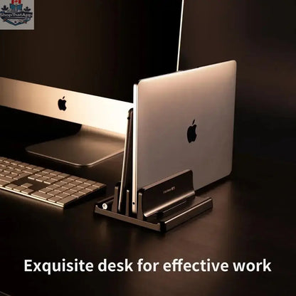 Vertical Laptop Stand Plastic Portable Macbook/Tablet/Phone Holder Adjustable Desktop Notebook Dock Space Save Accessory-Vaydeer - Shopthatapp.ca