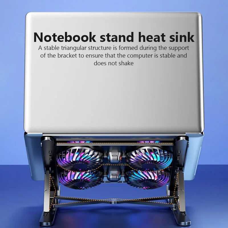 Foldable Laptop Cooling Pad with 4 Fans — Portable Stand for 13–17.3 Inch Laptops