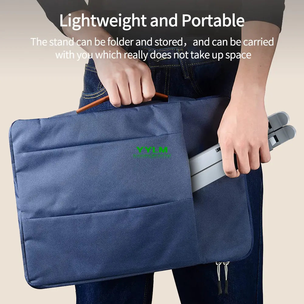 YYLM Aluminum Laptop Stand — Portable Foldable Cooling Riser for MacBook & Notebooks