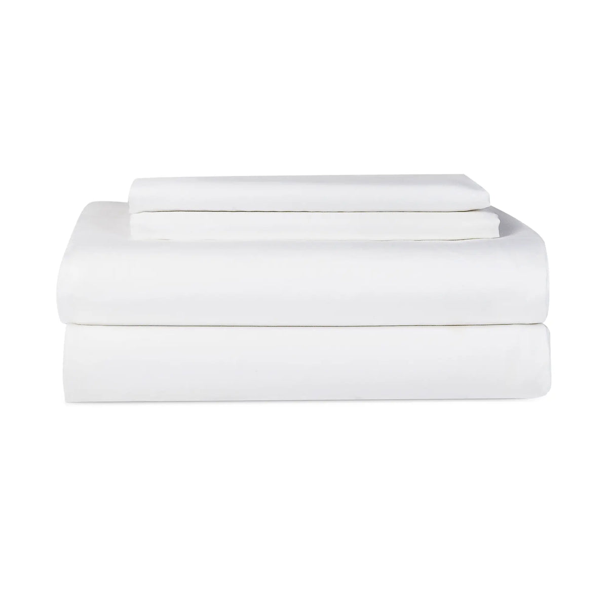 White Skylark+Owl Canada satin sheet set with smooth, luxurious sateen fabric, perfect for a comfortable bedroom experience.