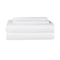 White Skylark+Owl Canada satin sheet set with smooth, luxurious sateen fabric, perfect for a comfortable bedroom experience.