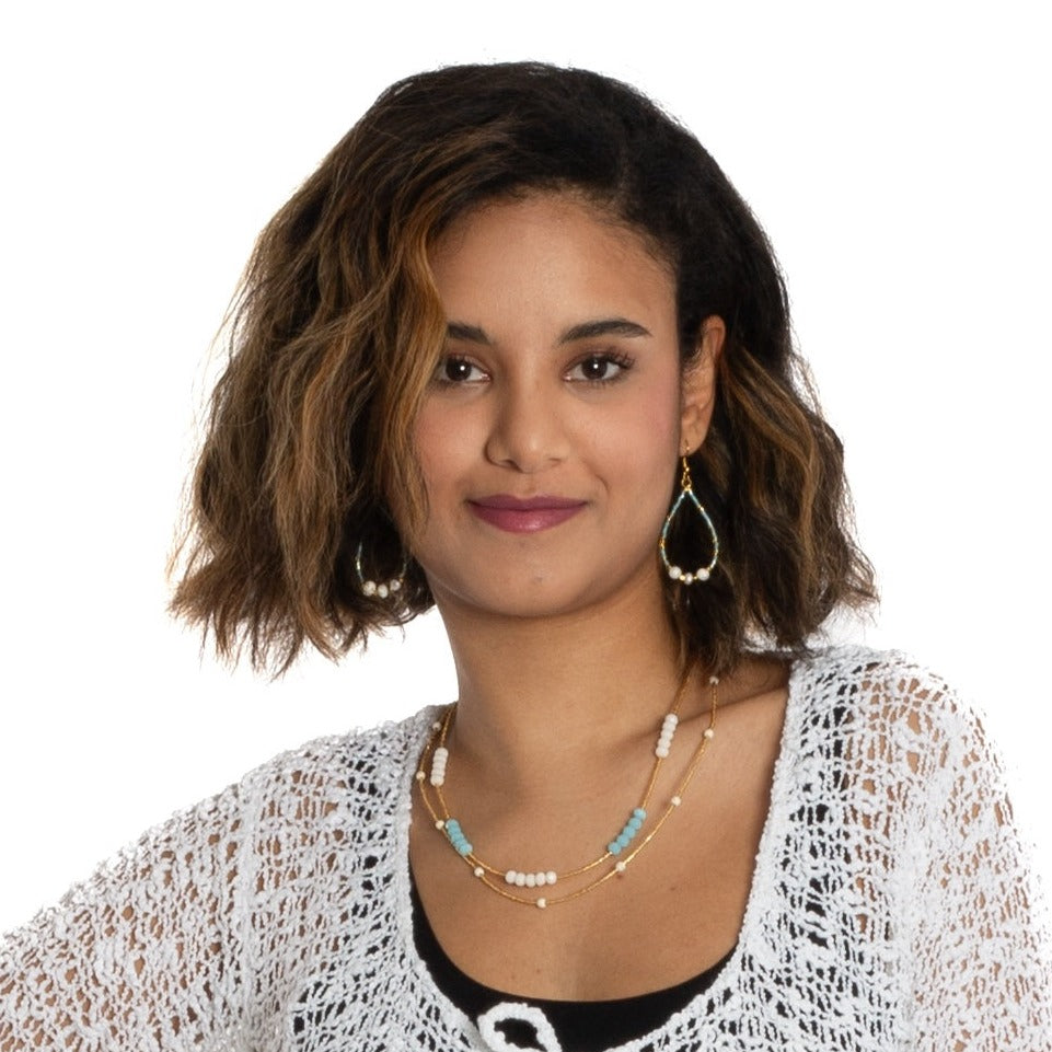 Double Strand Crystal Bead Necklace for Elegant Style - Shopthatapp.ca