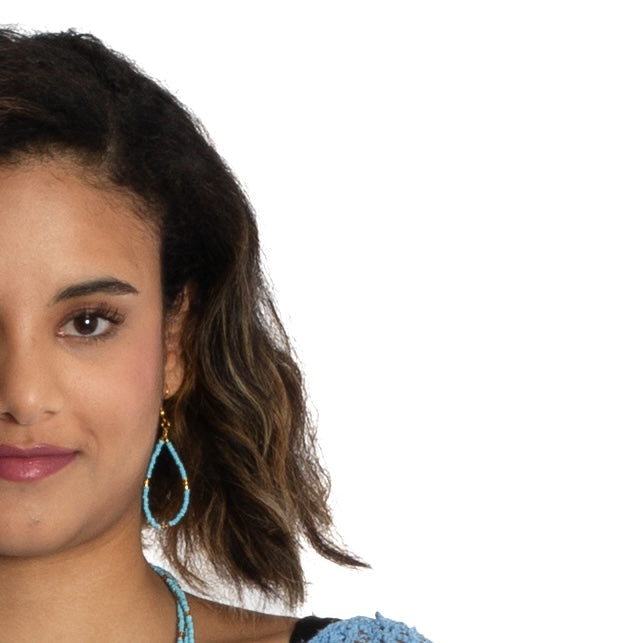 Tear Drop Seed Bead Earrings with Gold Accents for a Chic Look - Shopthatapp.ca