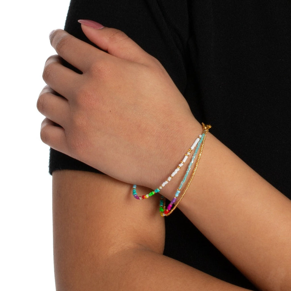 Triple Strand Multi Colour Bracelet - Shopthatapp.ca