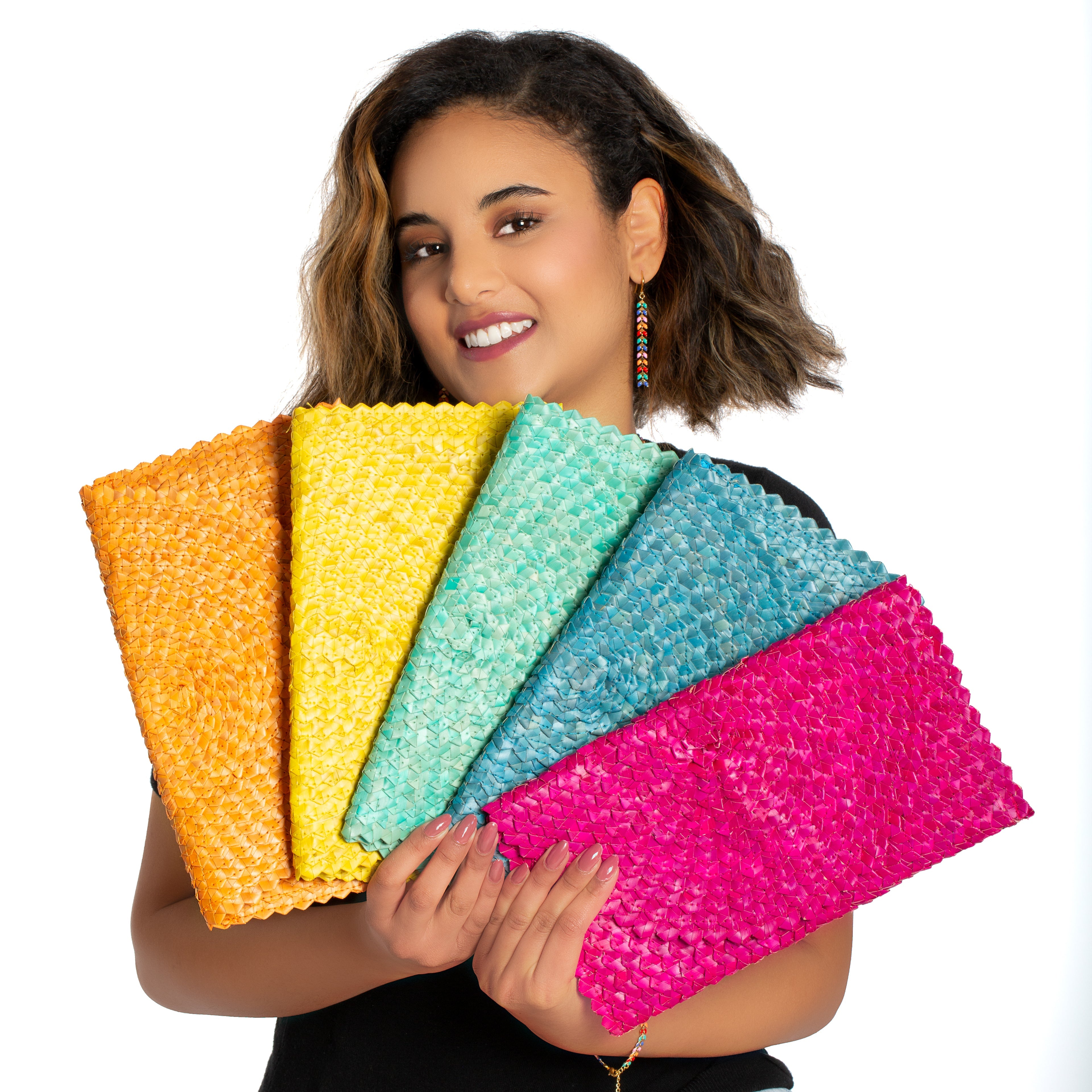 Pandan Leaf Clutch Purse - Pink - Shopthatapp.ca