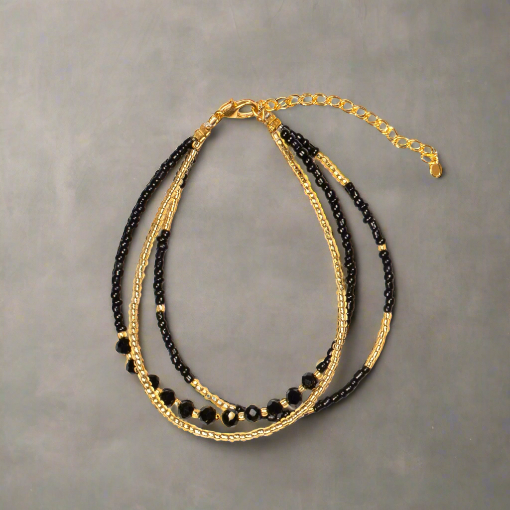 Triple Strand Crystal Bead Bracelet for Stylish Elegance - Shopthatapp.ca