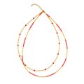 Double Strand Red Gold Crystal Necklace with Elegant Bead Design - Shopthatapp.ca