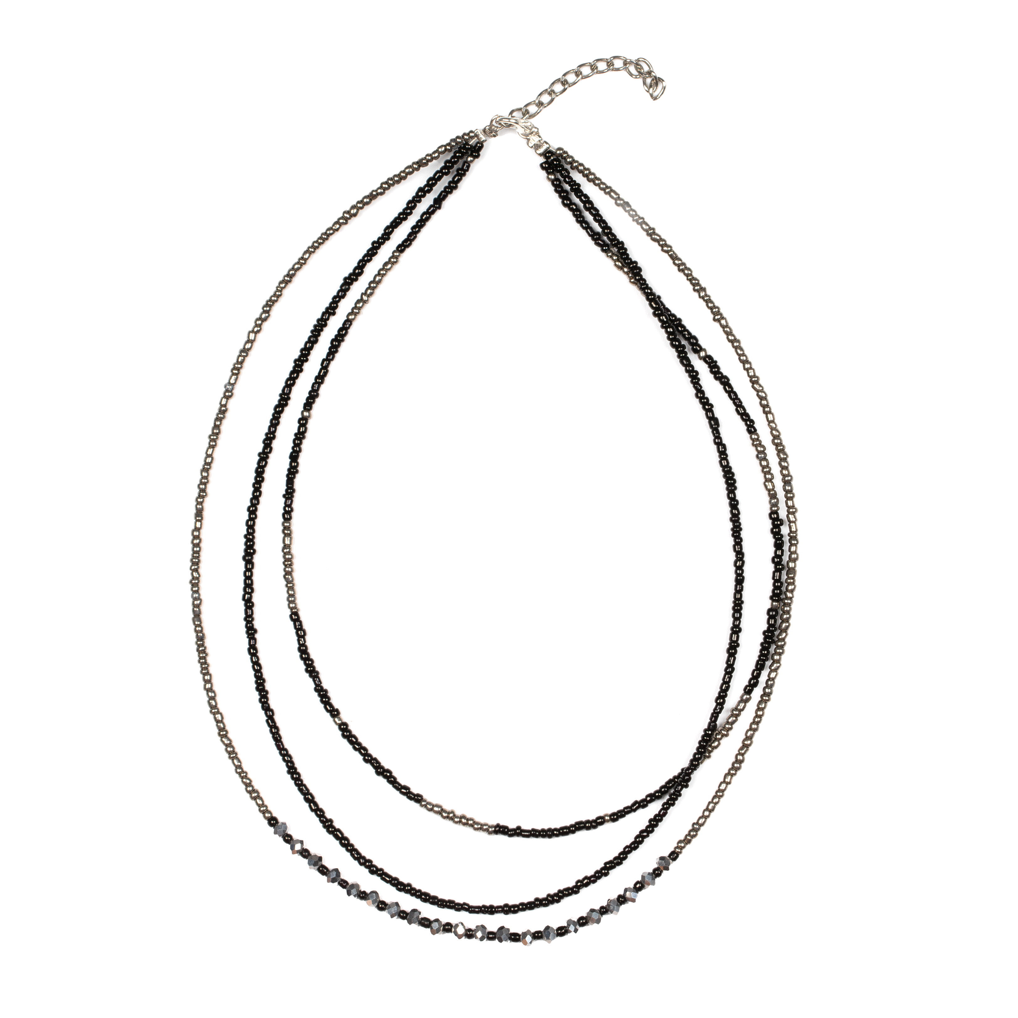 Triple Strand Crystal Bead Necklace for Elegant Style - Shopthatapp.ca